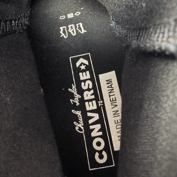 Converse Women's Chuck 70 De Luxe Heel Sneaker Sz 8.5 Black Leather Shoe EUC - Picture 7 of 9